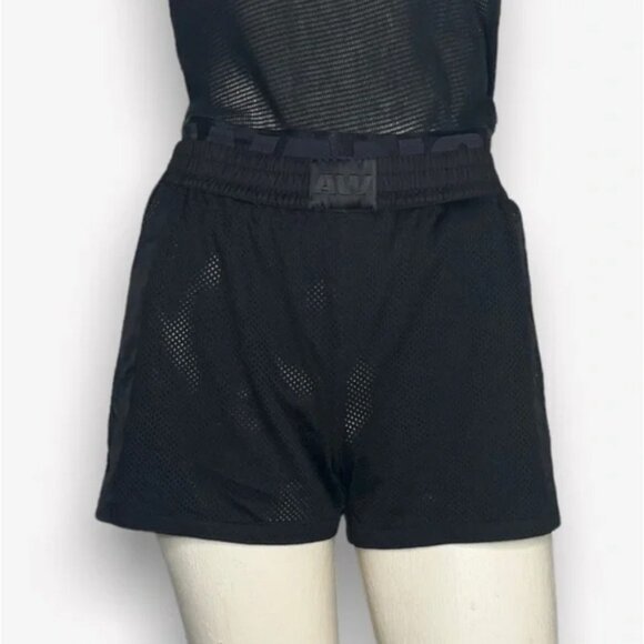 Alexander Wang x H&M Black Mesh Logo Shorts, Size 6 - Picture 2 of 11